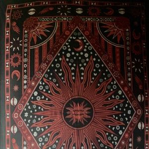 red hippy tapestry